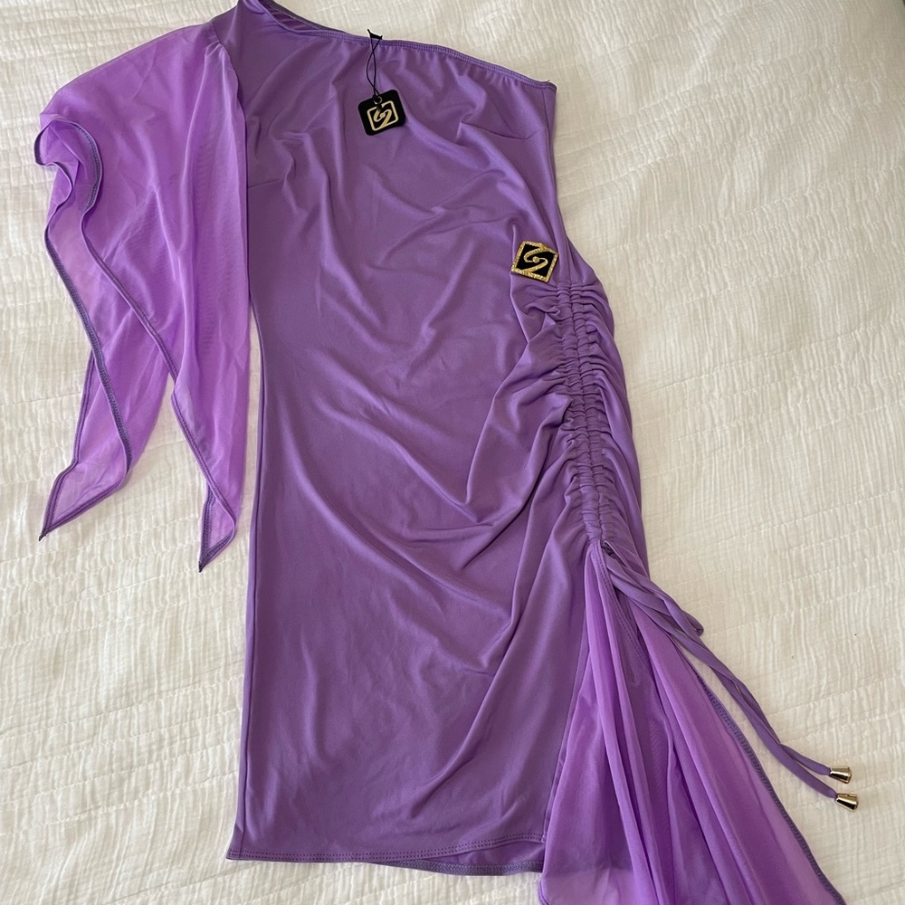 One Shoulder Light Purple Dance Dress